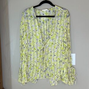 HM Floral Tie Front Blouse